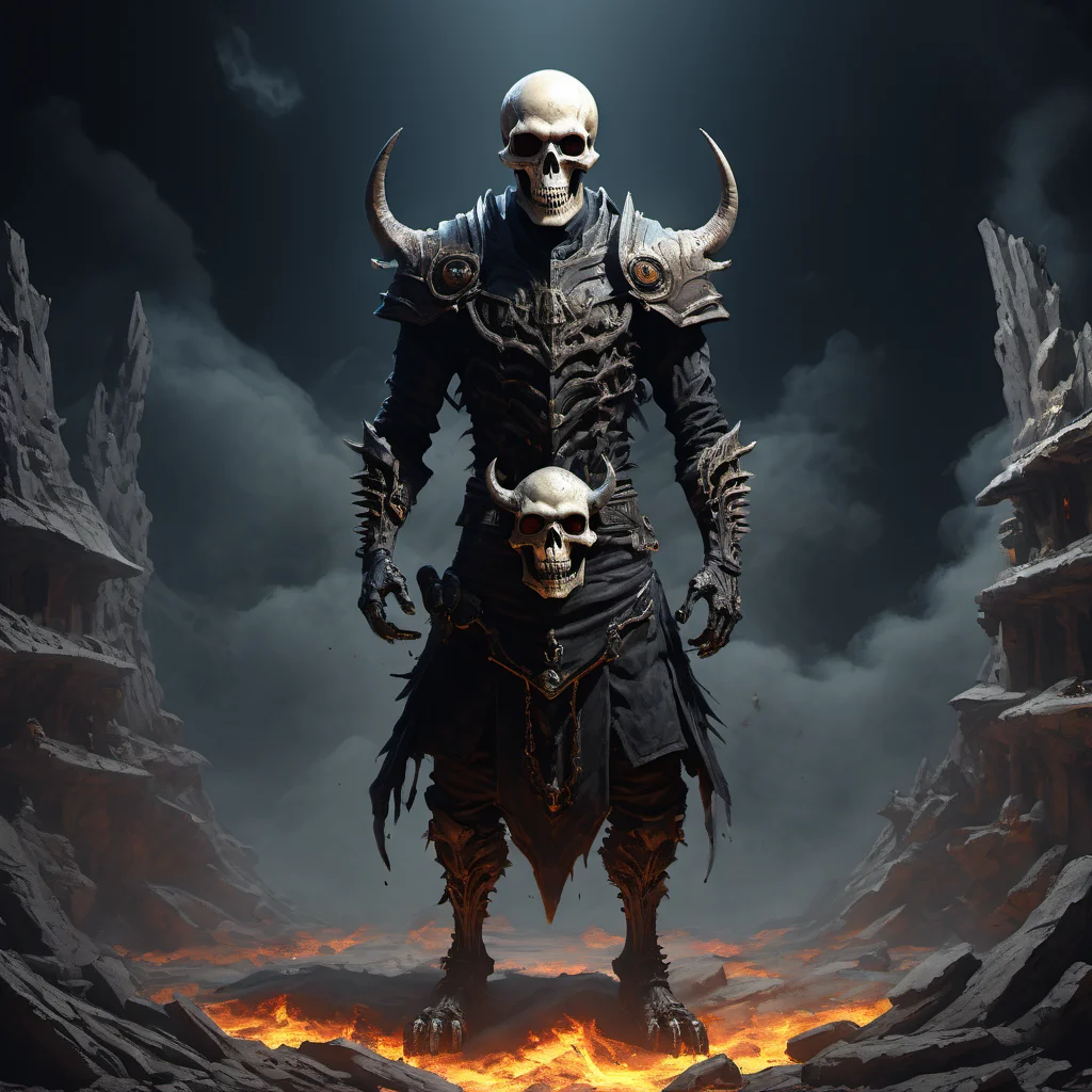 ((best quality)), ((masterpiece)), ((realistic,digital art)), (hyper detailed),DonMH311XL, demon,monster,skull, upper body clothing, Thermal-regulating Microfiber, , Short Sleeves, Mini Length, Natural Waist, Vintage Design,Bleached Wash,,Cross-Back,,Embellishments,,Pockets, , lower body clothing, Levitating Nanoweave, , Acrylic Paint, Tunic Length, Drop Waist, Front Pockets,,Keyhole Back,,Button Fly, , octane rendering, raytracing, volumetric lighting, Backlit,Rim Lighting, 8K, HDR, <lora:HellAI_XL-000011:0.8>