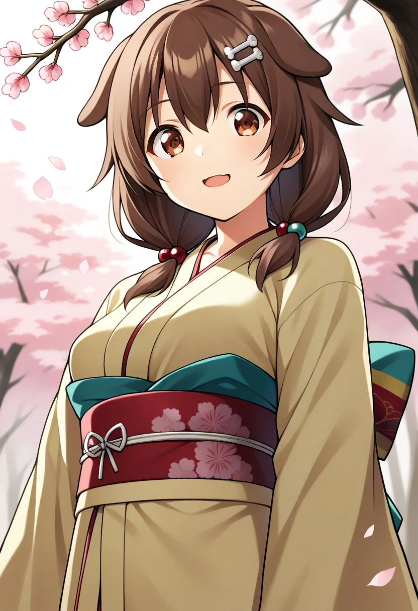 1girl, inugami korone, kimono, cherry blossoms,
<lora:hololive-pd6-1:1>