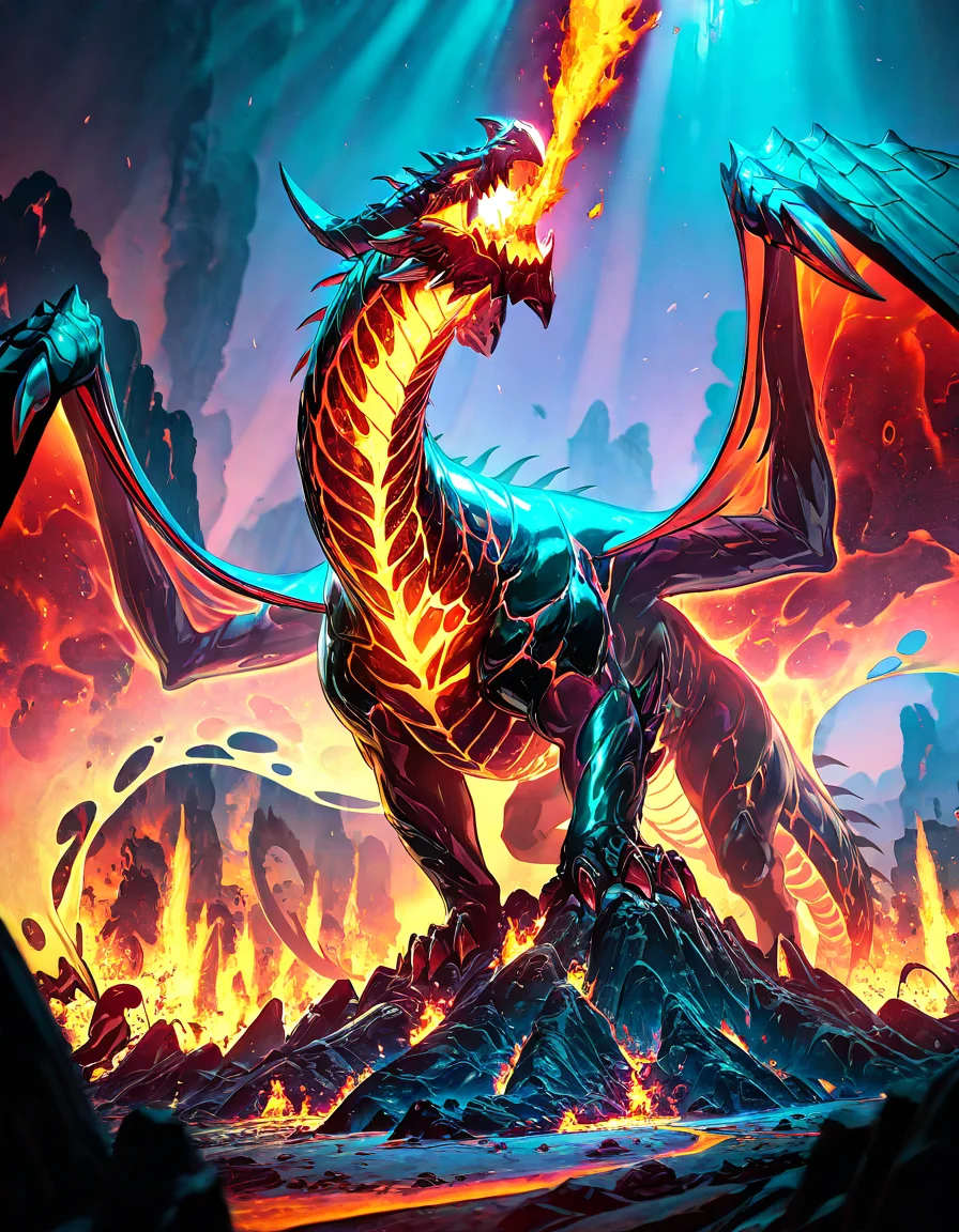 masterpiece, best quality, newest, absurdres, highres <lora:Dragon_collection_for_Illus:1> magma dragon breathing fire on top of a volcano, wide angle, subsurface scathering, depth of field, skin pores, detailed skin, masterpiece, best quality, newest, absurdres, highres, feeling, impact, very awa, dim lighting, sidelighting, skindentation, amazing quality, scenery, very aesthetic, newest, volumetric lighting, blending, <lora:add-detail-xl:1> <lora:cfg_scale_boost:1> <lora:sdxl_enhance:1> <lora:spo_sdxl_10ep_4k-data_lora_webui:1>