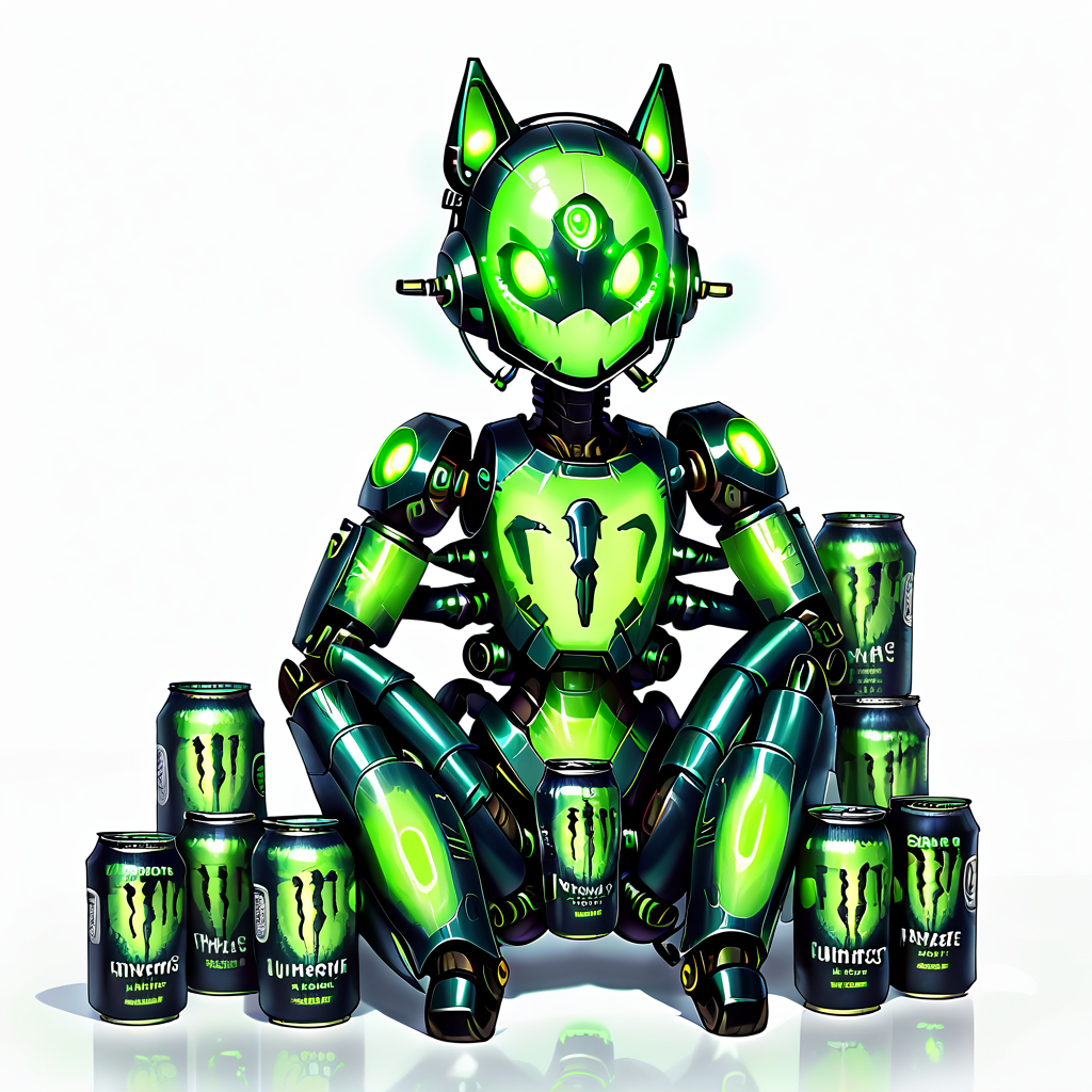 score_9, score_8_up, score_7_up, <lora:MonsterNitroPony:0.6>,NitroEnergy,solo,giant robot made out of cans,green style, <lora:LowKeyLightsPony:0.5> LowKeyLights <lora:StellarisPony:0.4> stellaris,machine,robot,helmet,wide body,multiple legs,spider machine legs,weapons made out of can,bottle face,glowing helmet