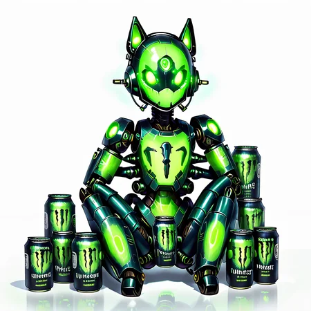 score_9, score_8_up, score_7_up, <lora:MonsterNitroPony:0.6>,NitroEnergy,solo,giant robot made out of cans,green style, <lora:LowKeyLightsPony:0.5> LowKeyLights <lora:StellarisPony:0.4> stellaris,machine,robot,helmet,wide body,multiple legs,spider machine legs,weapons made out of can,bottle face,glowing helmet