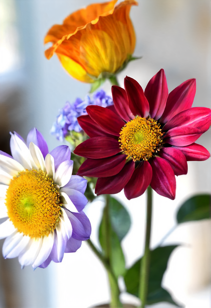 a still life of a flower an' some stuff, detailed, high quality