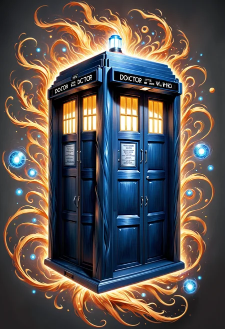 DonMF1r33l3XL huge tardis (doctor who, fictional), sculpted body,
   bug deflector,
 pedal covers, silk, ethereal,
 graphite gray, embossed patterns, ,  <lora:DonMF1r33l3XL:1>