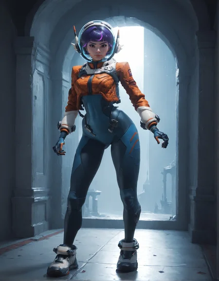 score_9, score_8_up, score_7_up,score_6_up,high resolution,jn0,1girl,castle,short hair,purple hair,spacesuit,space helmet,jetpacket,gloves,shoes,volumetric lighting,rim lighting,dof,dramatic shadow,looking at viewer,full body,dynamic pose,looking at viewer,from behind,standing