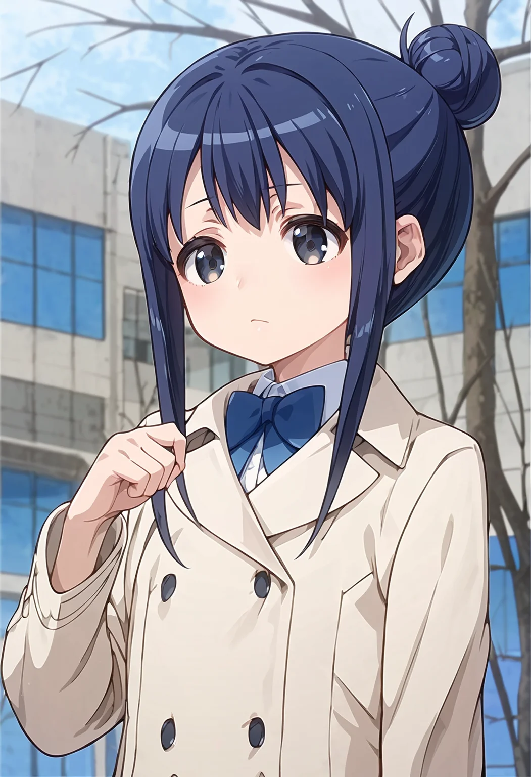 score_9, score_8_up, score_7_up, source_anime, <lora:lowres_concept_ponyXL_v1:-0.3>
BREAK,
<lora:annaka_moe_PonyXL_v1-000015:1> annaka moe, single hair bun, long hair, black hair, black eyes,
1girl, solo,
;/,
,
indigo tailcoat, long pants ,
cowboy shot, look up to, From Up, Campus bokeh, depth of field,
