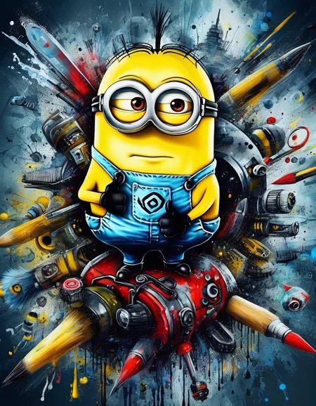 xslx, subversive minion painting, highly detailed <lora:xslx-rebel:1>