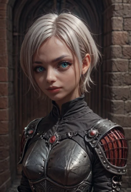 masterpiece, score_9, score_8_up, score_7_up, EasyNegative_v2, (looking at viewer:0.9), score_9, score_8, score_7, score_8_up, score_7_up, score_6_up, high resolution, (((1girl))), solo, short hair, white hair, aqua eyes, full body, pretty face, black leather armor, red trim, wielding a leather bullwhip, haunted castle, vampire slayer <lora:Pony_DetailV2.0:3> (best quality:1.1) 8k, sharp focus, anatomically correct, anatomically correct face, extremely detailed eyes, smooth edges, symmetrical eyes, symmetrical face, creepy, gothic,
