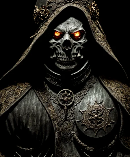 (extremely detailed 8k wallpaper),a medium shot photo of a fearful necromancer, Intricate, High Detail, dramatic
