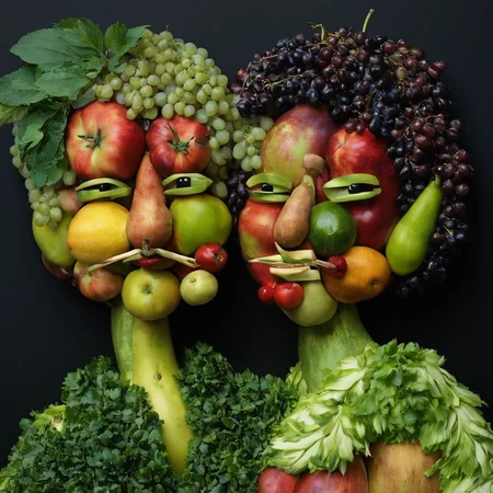 <lora:SDXL_Fruits_Sa_May:1> made from fruits, a man with woman