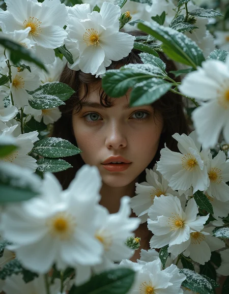 Mysticism. The concept. Surrealism. An allegory. A complex, multidimensional.
Nobody believes it,
Miracle of miracles:
A girl behind the flowers
He goes to the winter forest.
It is not in the greenery,
Like in the July heat,
He's snow-whitewashed,
It shines white..
impressive lighting, analog photography, cinematography, unimaginable quality, 8K, UHD,
(Depth of field), Fujica GW690 camera, medium 20mm film. Kodak Portra 400 analog film stocks, aidmaimageupgrader,