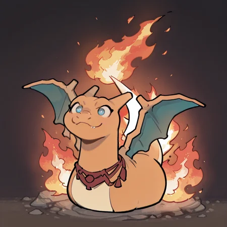 T00CUT3, charizard, fire, ,<lora:T00CUT3_IXL:1.0>, <lora:CharizardPokedexIXL:0.8>,