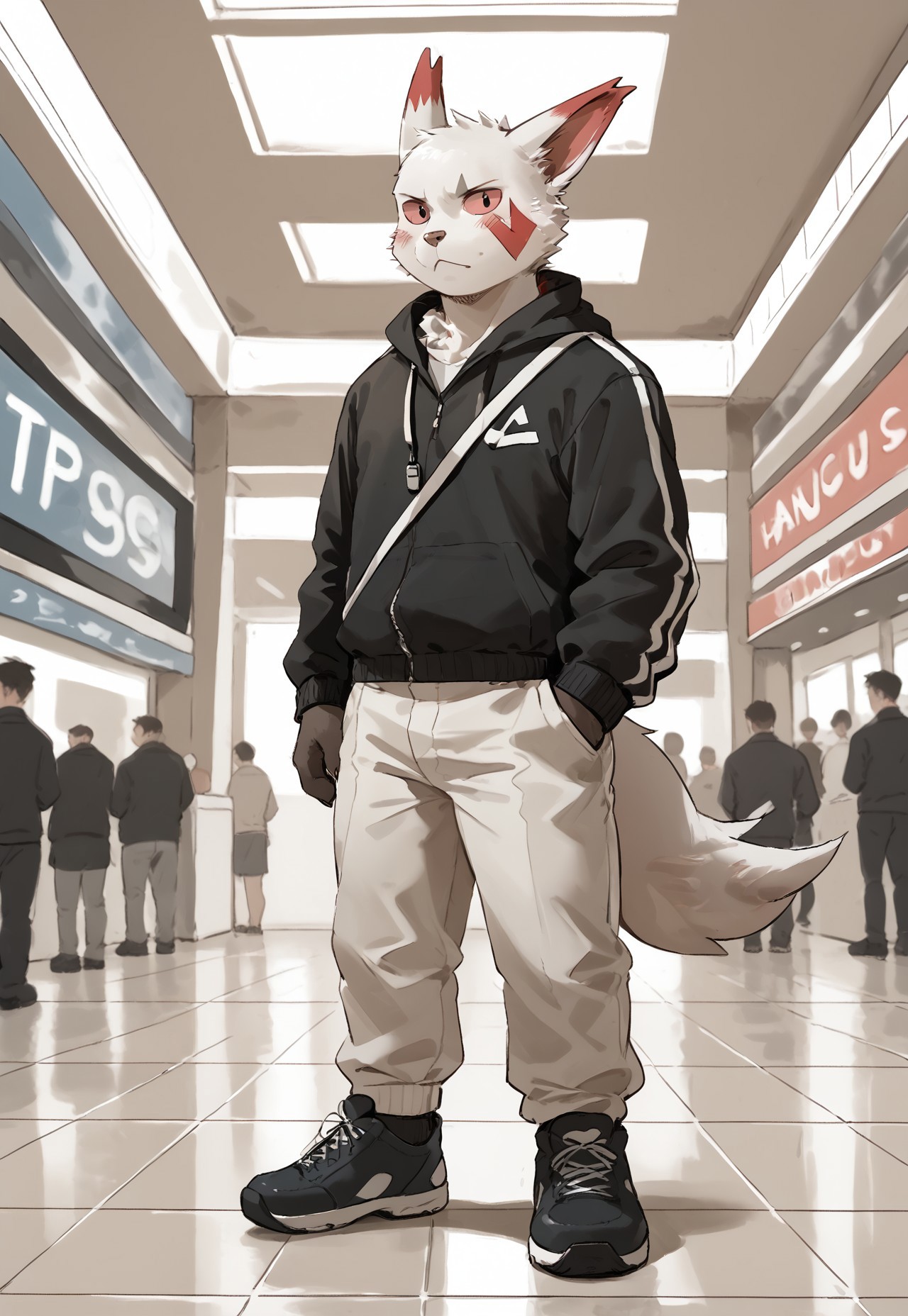 score_9, score_8_up, score_7_up, best quality, absurd res, furry, solo, male, anthro, young,  <lora:zangoose:1> Zangoose<lora:Bogexboog_Style_PonySDXL:0.7>, anthro, slim, lean, dymamic, gyn uniform, panic, indoor, mall, full body, view from distance, CHARCOAL SKETCH, SKETCH


