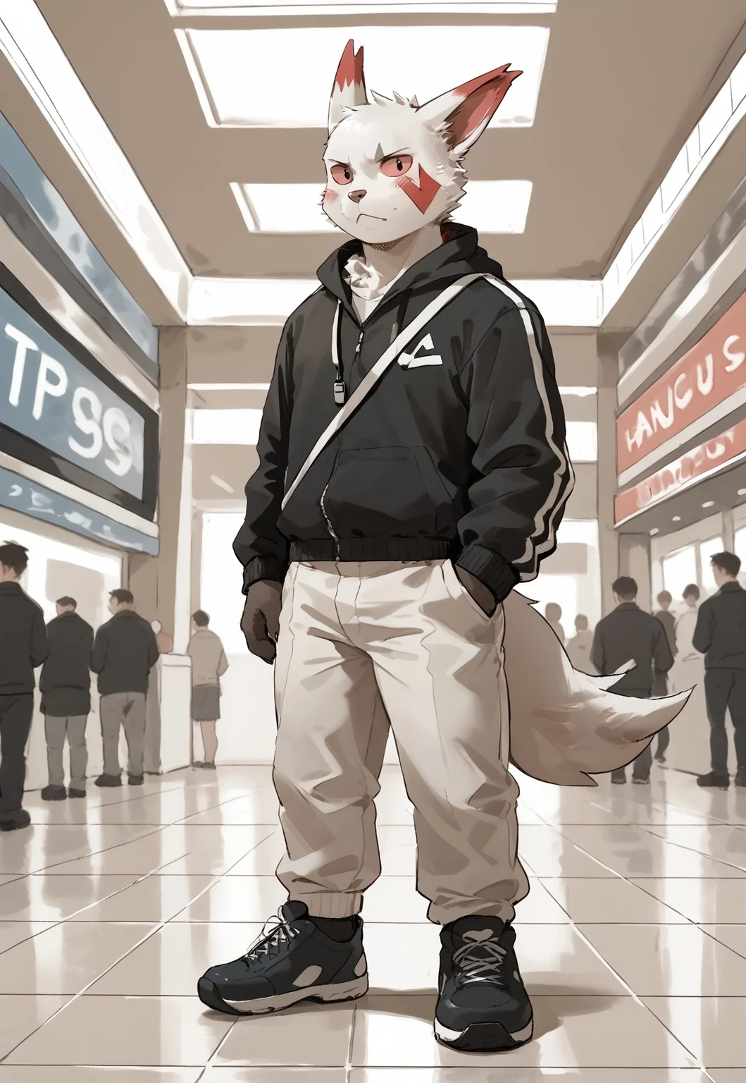 score_9, score_8_up, score_7_up, best quality, absurd res, furry, solo, male, anthro, young,  <lora:zangoose:1> Zangoose<lora:Bogexboog_Style_PonySDXL:0.7>, anthro, slim, lean, dymamic, gyn uniform, panic, indoor, mall, full body, view from distance, CHARCOAL SKETCH, SKETCH


