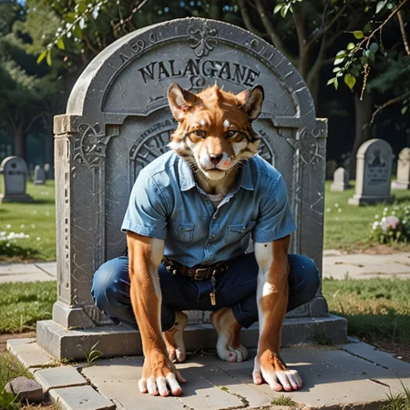 (((Barefoot furry character, full body, cinematic setting, furry male, plantigrade)))
When shadows hide at high noon
I kneel down by her (((tombstone)))
And from the earth she'll rise to pass her site to you
You will beg for forgiveness
I'll make you plead and confess
Find absolution with (((a bullet in your head)))
I'll find you
I'll hunt you down
I'll be your final nightmare
I am (((the gunman)))
I bring salvation on this day
Here comes the gunman
You know that (((vengeance))) is my name
BREAK, intricate details, highly detailed, extreme detail, octane render, fine art, best quality, highres, (detailed face:1.5), ((full_body)), UHD, (((perfect hands))), low light, anime