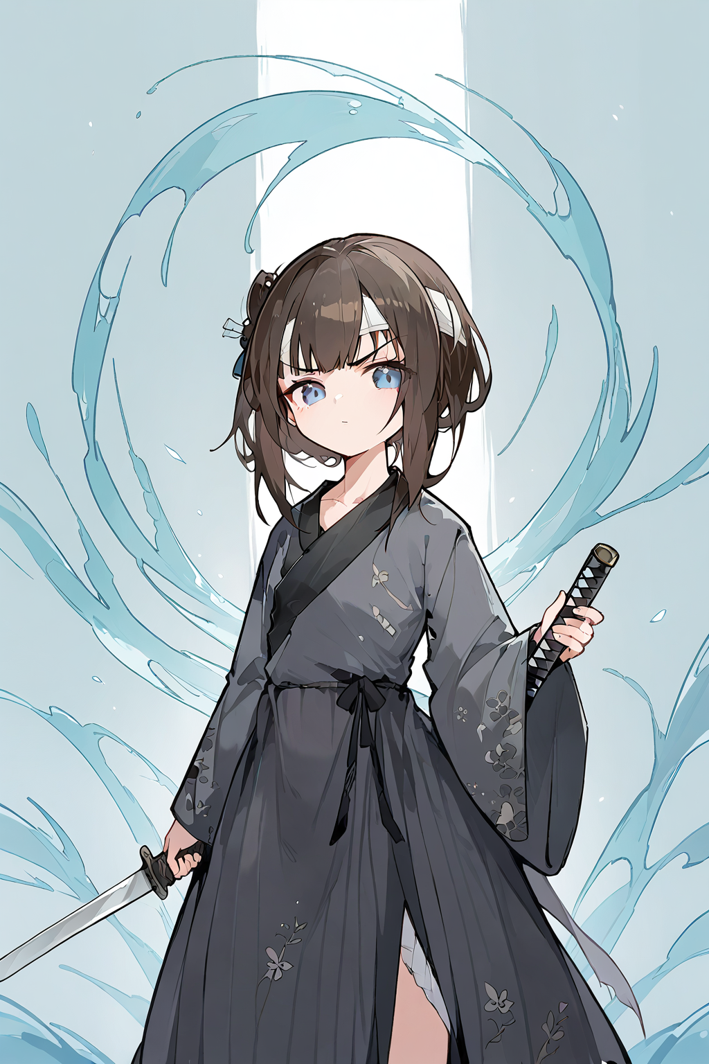 (score_9,score_8_up,score_7_up),<lora:mansui-v1:1>,mansui,1girl,solo,holding,weapon,brown hair,long hair,sword,holding weapon,long sleeves,bangs,wide sleeves,grey eyes,holding sword,closed mouth,knife,grey dress,bandages,holding knife,looking away,grey kimono,profile,dress,collarbone,glint,japanese clothes,katana,v-shaped eyebrows,kimono,standing,
good feet,anime,NSFW,expressive,amazing quality,ultra hd 32k,