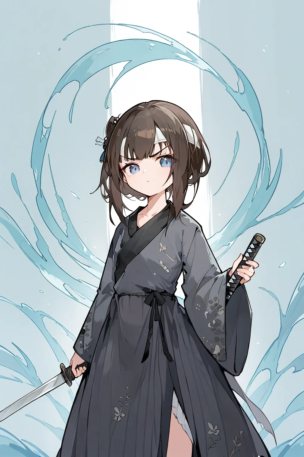 (score_9,score_8_up,score_7_up),<lora:mansui-v1:1>,mansui,1girl,solo,holding,weapon,brown hair,long hair,sword,holding weapon,long sleeves,bangs,wide sleeves,grey eyes,holding sword,closed mouth,knife,grey dress,bandages,holding knife,looking away,grey kimono,profile,dress,collarbone,glint,japanese clothes,katana,v-shaped eyebrows,kimono,standing,
good feet,anime,NSFW,expressive,amazing quality,ultra hd 32k,