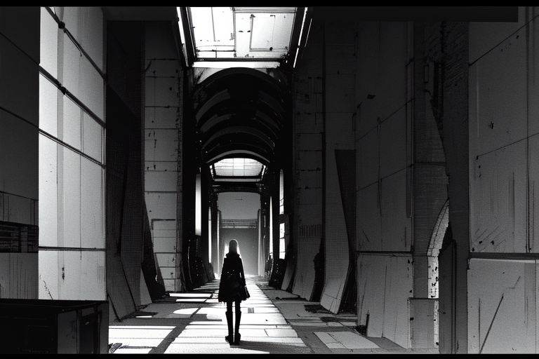 highly insanely detailed, masterpiece, top quality, best quality, highres, 4k, 8k, RAW photo, (very aesthetic, beautiful and aesthetic),  
tsutomu nihei,nihei_tsutomu,blame!,blame gakuen!,abara,TNstyle,sidonia_no_kishi,(lab,sidonia \(ship\),stairs,deep horizon,megastructure in background,tower,mausoleum,giant room,hangar,space,spacecraft,tunnel),letterboxed, 
<lora:blamev2:0.7>, 
(1girl:1.3), 
solo focus, 
set in a fortified hilltop, with bunkers and artillery, the tank reinforcing the defenses,âââ