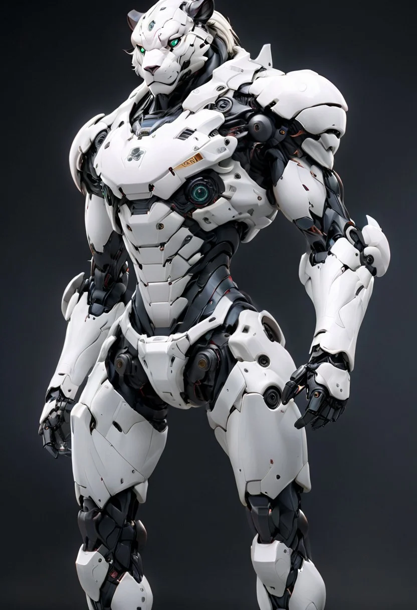 ,High-quality, realistic, and masterful, the white lion robot is a fantastical creation, blending the best of technology and imagination in scenes that captivate and inspire.xp, niji,