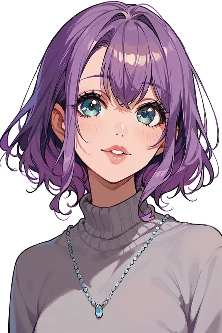score_9, score_8_up, score_7_up, score_6_up, 1girl,
<lora:Hidaka_Saori:0.9> saori, purple hair, gray sweater, lips, portrait, cute,