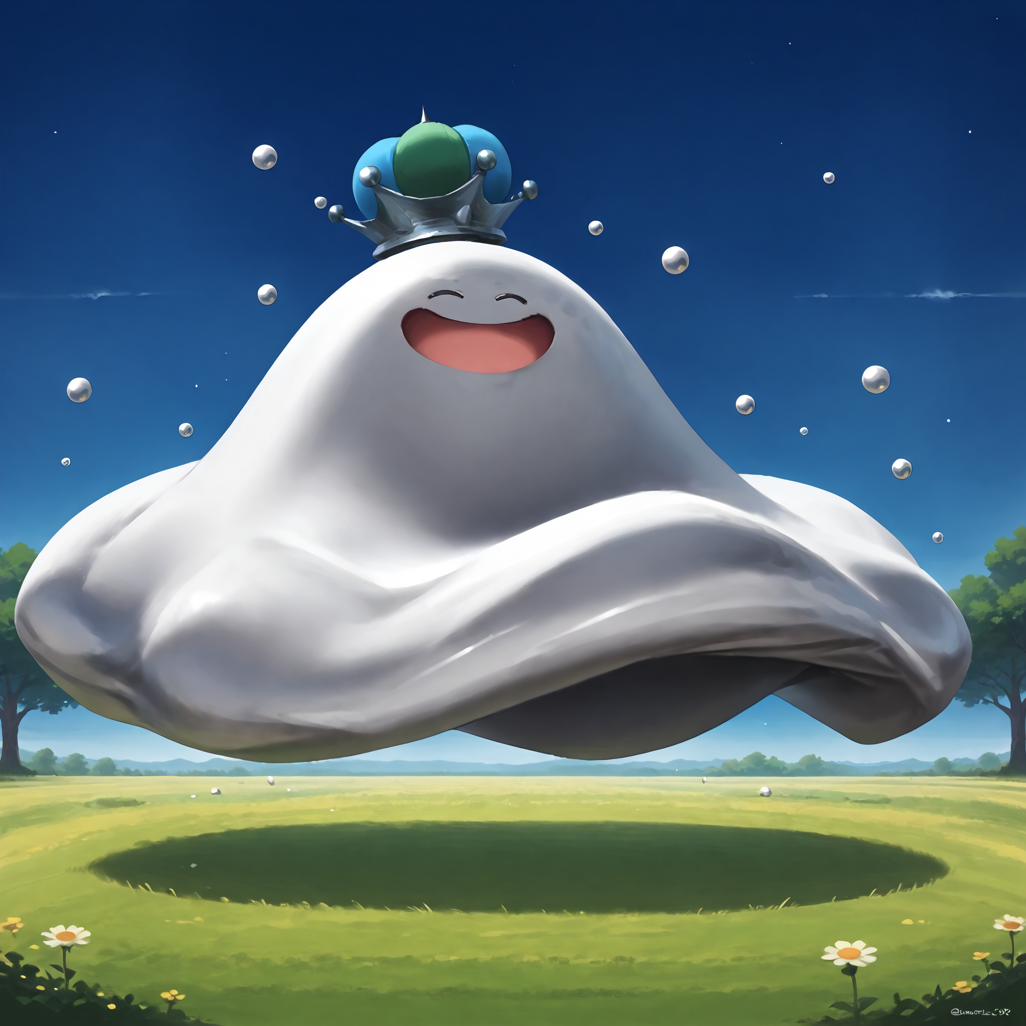 score_9,score_8_up,score_7_up,super detailed,extreme detailed,zPDXL,source anime BREAK no humans,no_legs,nature,field,night,hagureking,:D,<lora:hagureking-pony:0.7>,closed eyes,happy,pleasure,