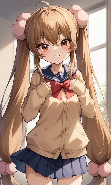 score_9, score_8_up, BREAK
1girl, kokonoerin, brown eyes, brown eyes, very long hair, 
school uniform, 
looking at viewer, light smile, cowboy shot, 
<lora:KokonoeRin_Pony:1>