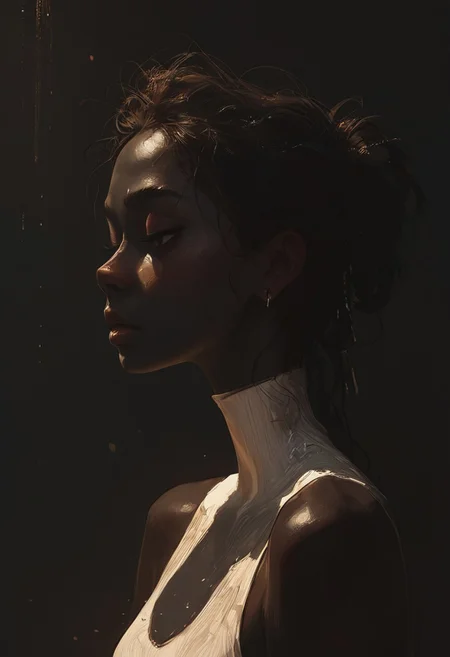 (score_9, score_8_up, score_7_up, score_6_up), masterpiece, best quality, 
s1_dram, Expressiveh,
1girl, black skin, white leotard