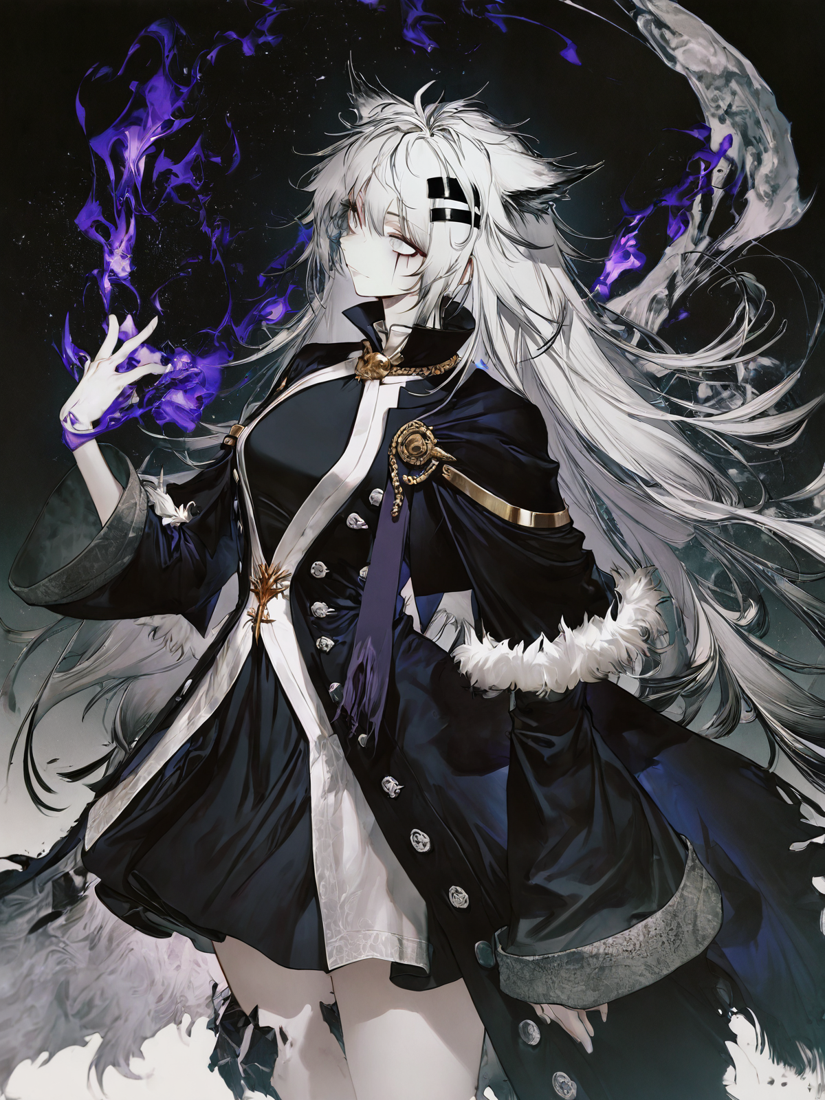 lappland \(refined horrormare\) \(arknights\),(wanke),(pigeon666),(rei_(sanbonzakura)),2 blankk,konya_karasue,
absurdres,highres,fire,