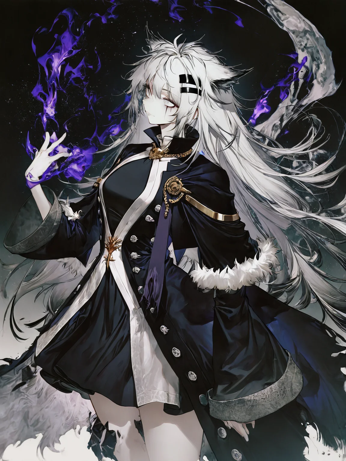 lappland \(refined horrormare\) \(arknights\),(wanke),(pigeon666),(rei_(sanbonzakura)),2 blankk,konya_karasue,
absurdres,highres,fire,
