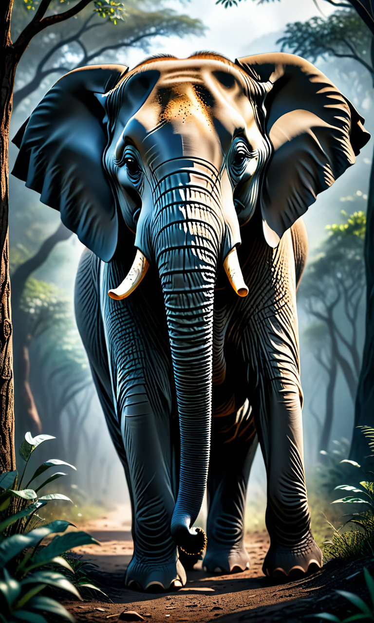 An Elephant in the wild, Breathtaking, 8k resolution, extremely detailed, beautiful, establishing shot, artistic, hyperrealistic, ultra realistic render, extremely fine details, like-like render, cinematic lighting, dramatic lighting, masterpiece, light brazen, extremely detailed and beautiful face, 150mm, HDR10 <lora:Fast:0.69>
