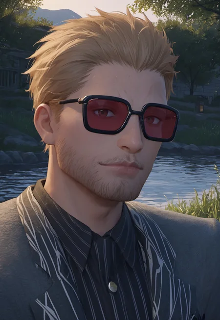 safe_pos, score_9, score_8_up, score_7_up, source_anime, rating_nsfw, ultra hd, absurdres, solo, masterpiece, best quality, best aesthetic, Expressiveh, wolfconf, burankoprn!, 1boy

InfinityNRicardo, short hair, blonde hair, sunglasses, facial hair, suit, outside, morning, looking at viewer, portrait, headshot