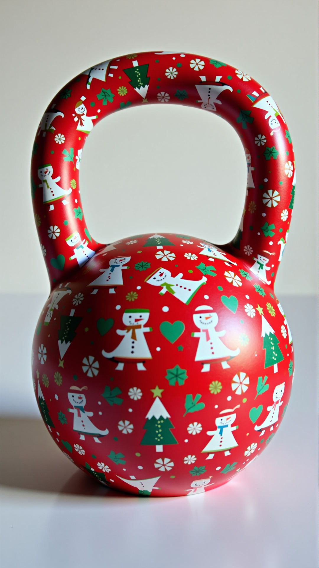 A creative picture of a ChristmasWrapped Kettlebell. It is entirely wrapped up in christmas wrapping paper.
<lora:ChristmasWrappedFlux:0.7>