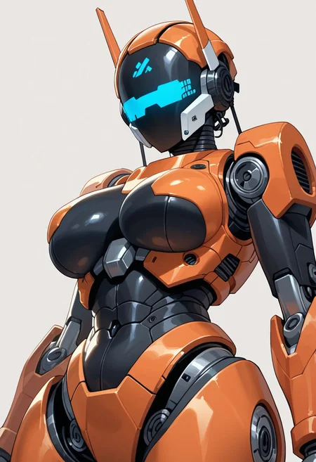 score_9, score_8_up, score_7_up,
robot , pixel face, screen face, robot body, metal skin, no mouth, full metal body, robot breast,