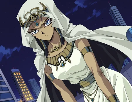 score_9, score_8_up, score_7_up, source_anime,
ishuzuishtar, <lora:ishuzu-ishtar-anime-ponyxl-lora-nochekaiser:1>,
ishuzu ishtar, blue eyes, dark skin, dark-skinned female, black hair, egyptian,
dress, jewelry, hood, cape, armlet, eye of horus,
outdoors, cityscape, smile, bent over,
looking at viewer, dutch angle, cowboy shot,