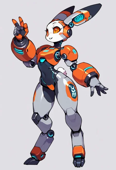 score_9, score_8_up, female, rabbit, robofur_anthro, robotic, sexy, digital art, highly detailed, zPDXL