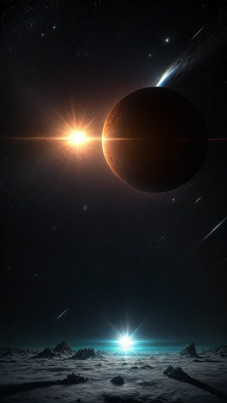 The starry sky, (detailed realistic background:1.33), ray tracing, BREAK
full shot, full body, full body view, BREAK
The final eclipse, 3D illustration of science fiction scene, astronaut viewing solar eclipse from mountain surrounded by asteroids in space, weightlessness
more stars, more ice
<lora:more_details:0.7>
<lora:epi_noiseoffset2:0.5>
<lora:DarkIncursioStyle:0.8>, ((masterpiece, best quality), ultra realistic 8k), UHD, HDR, high resolution, (cinematic look), cinematic lighting, soft cinematic light, cinematic bloom, soothing tones, insane details, abundant details, intricate details, hyperdetailed, photorealistic, realism pushed to extreme, incredibly lifelike, highest quality, detailed background, dramatic lighting, sharp focus, BREAK, ((intricate details)), hdr, ((intricate details, hyperdetailed)), extremely high-resolution details, BREAK
