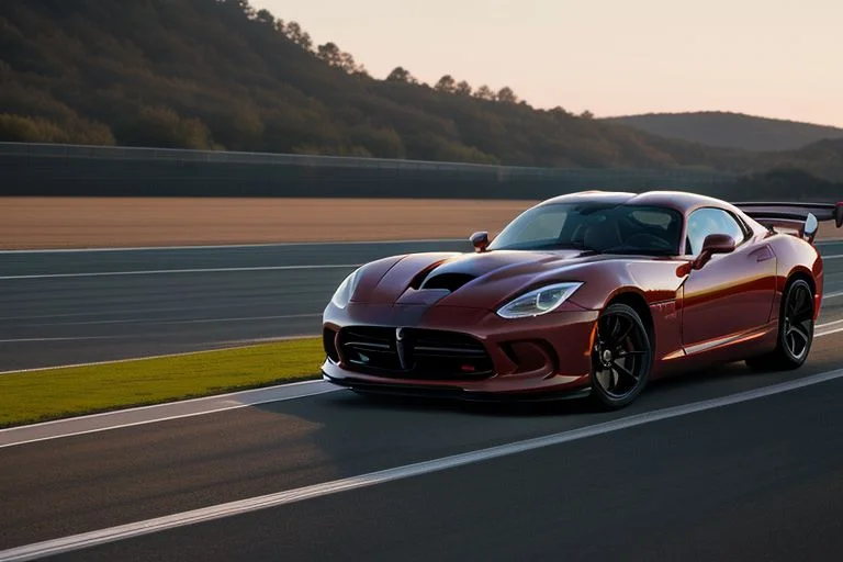cars fantastic red, [Dodge Viper], speed, racing, intricate detail ,race track , HD. Photograph , in table((realism)), extremely high quality RAW photograph, ultra detailed photograph, sharp focus, high resolution, (detailed skin:1,3),high quality, film grain, Fujifilm XT3,Highly Detailed, movie, (Cinematic Photo:1.3) of (Realistic:1.3)