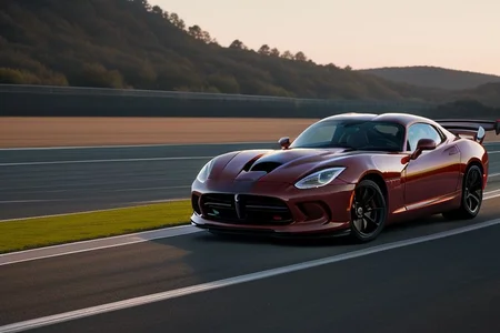 cars fantastic red, [Dodge Viper], speed, racing, intricate detail ,race track , HD. Photograph , in table((realism)), extremely high quality RAW photograph, ultra detailed photograph, sharp focus, high resolution, (detailed skin:1,3),high quality, film grain, Fujifilm XT3,Highly Detailed, movie, (Cinematic Photo:1.3) of (Realistic:1.3)