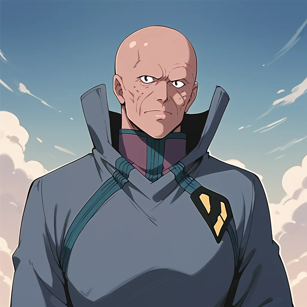 score_9, score_8_up, score_7_up, best quality, masterpiece, source_anime, zPDXL3, BREAK bald, boddolezar, old man, 1boy, solo,<lora:BoddleZer_Macross_ponyXL:1>