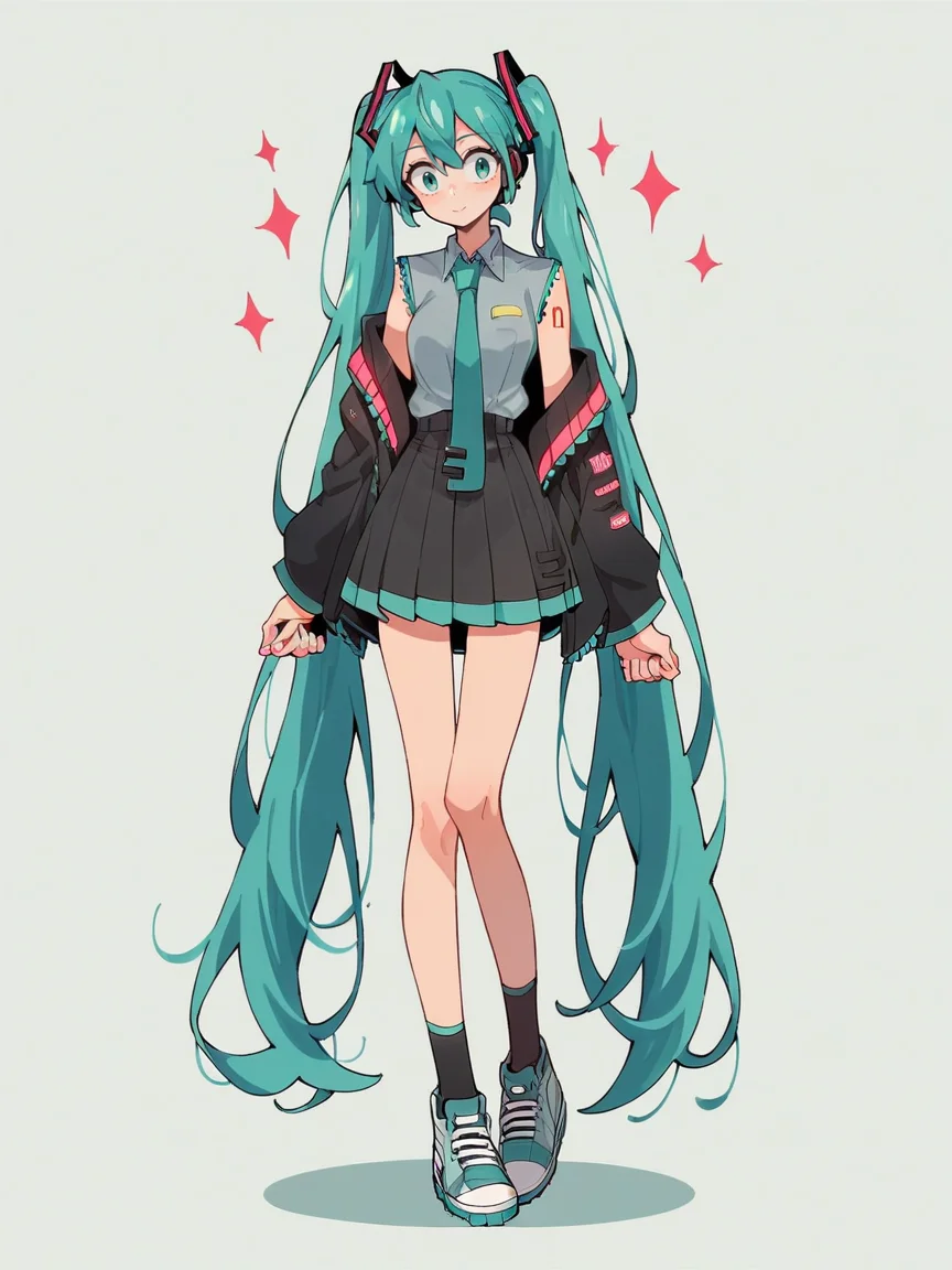 score_9, score_8_up, score_7_up, score_6_up, score_5_up,  <lora:k4n3k0y4XLP:0.8> k4n3k0y4, 1girl, full body, hatsune miku,