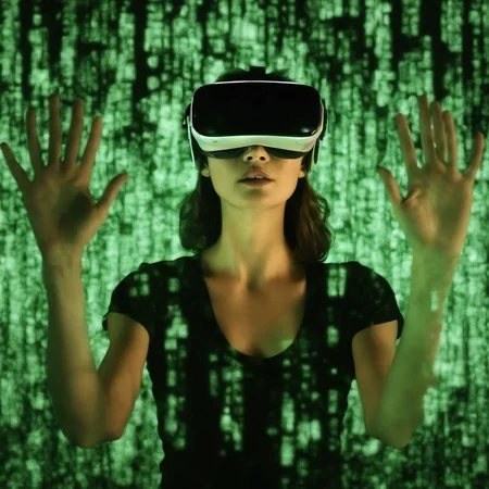 <lora:SDXL_matrix_Sa_May-V6:1> matrix a woman virtual reality