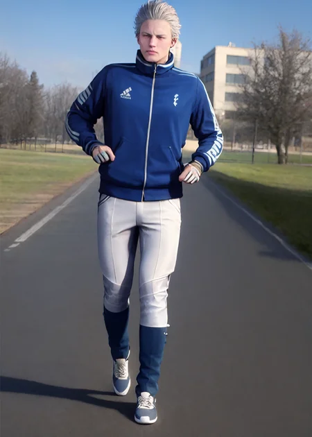 1boy,head,sportswear, full body,jogging,