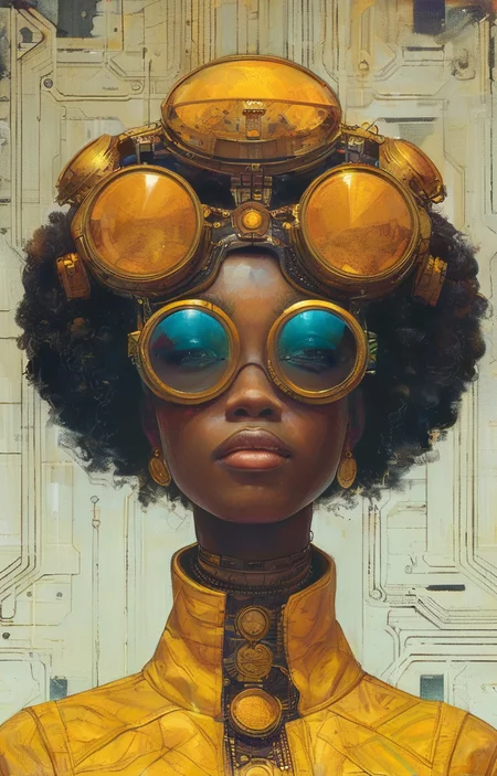 masterpiece,best quality,<lora:tbh324-sdxl:0.9>,illustration,style of Afrofuturism, portrait of family