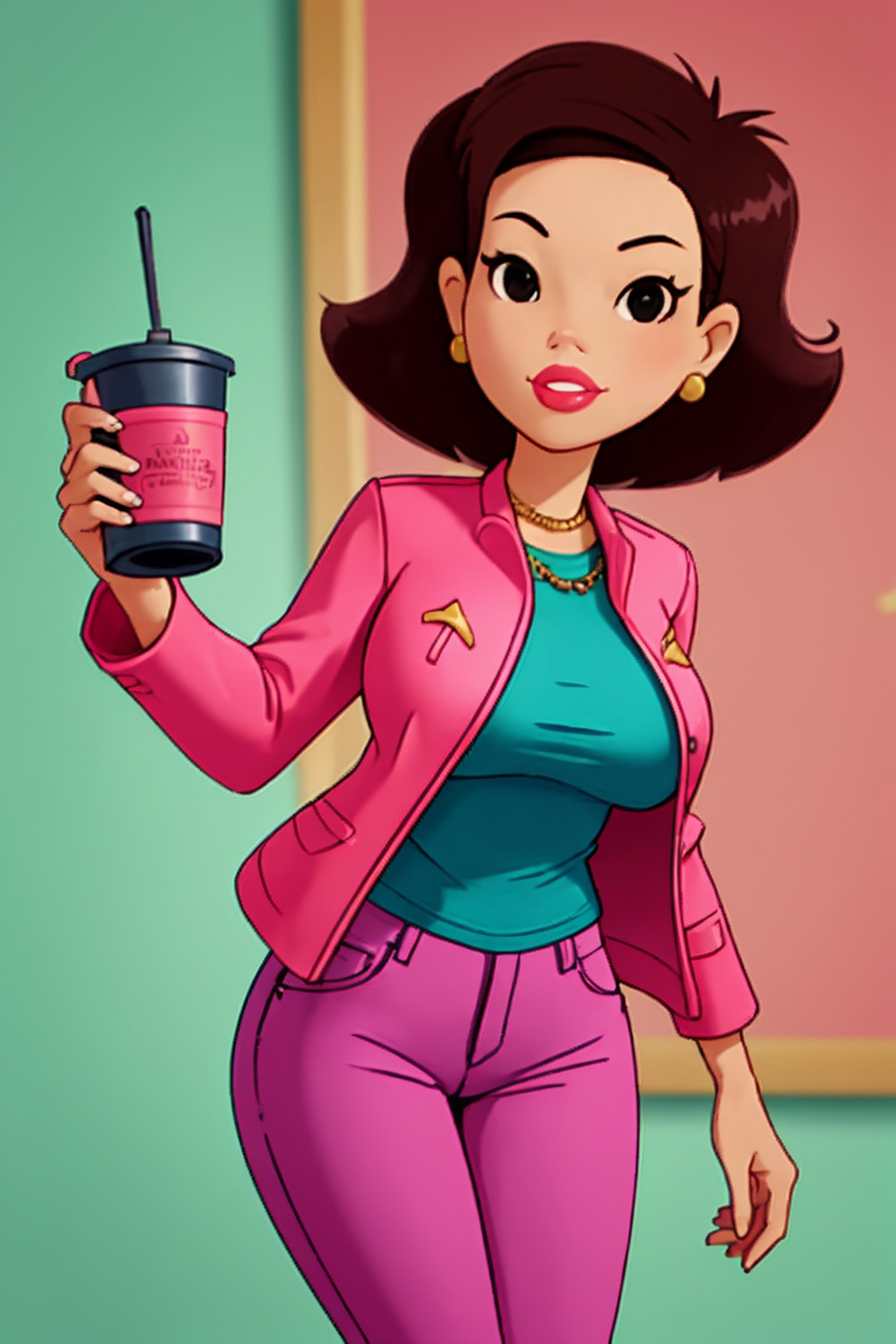 (best quality:1.1) 1girl, photo of susanlongv1, <lora:SusanLong:1.3>, middle aged Asian woman with large saggy breast, curvy body, looking at viewer, pink lips, pink jacket, jeans, standing, simple background, sharp focus, 8k, photo realistic, highly detailed, canon R5, 50mm focal length, f/5.6. (highly detailed skin:1.2),
