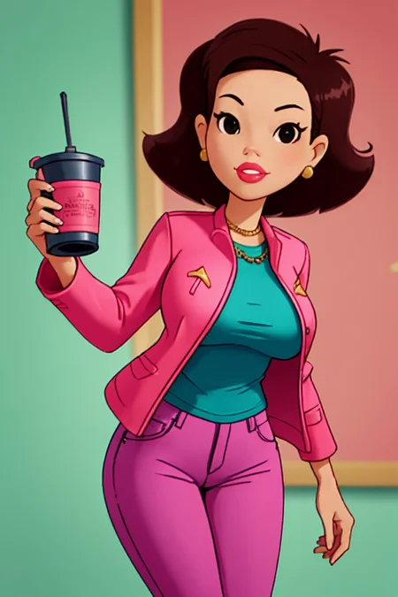 (best quality:1.1) 1girl, photo of susanlongv1, <lora:SusanLong:1.3>, middle aged Asian woman with large saggy breast, curvy body, looking at viewer, pink lips, pink jacket, jeans, standing, simple background, sharp focus, 8k, photo realistic, highly detailed, canon R5, 50mm focal length, f/5.6. (highly detailed skin:1.2),