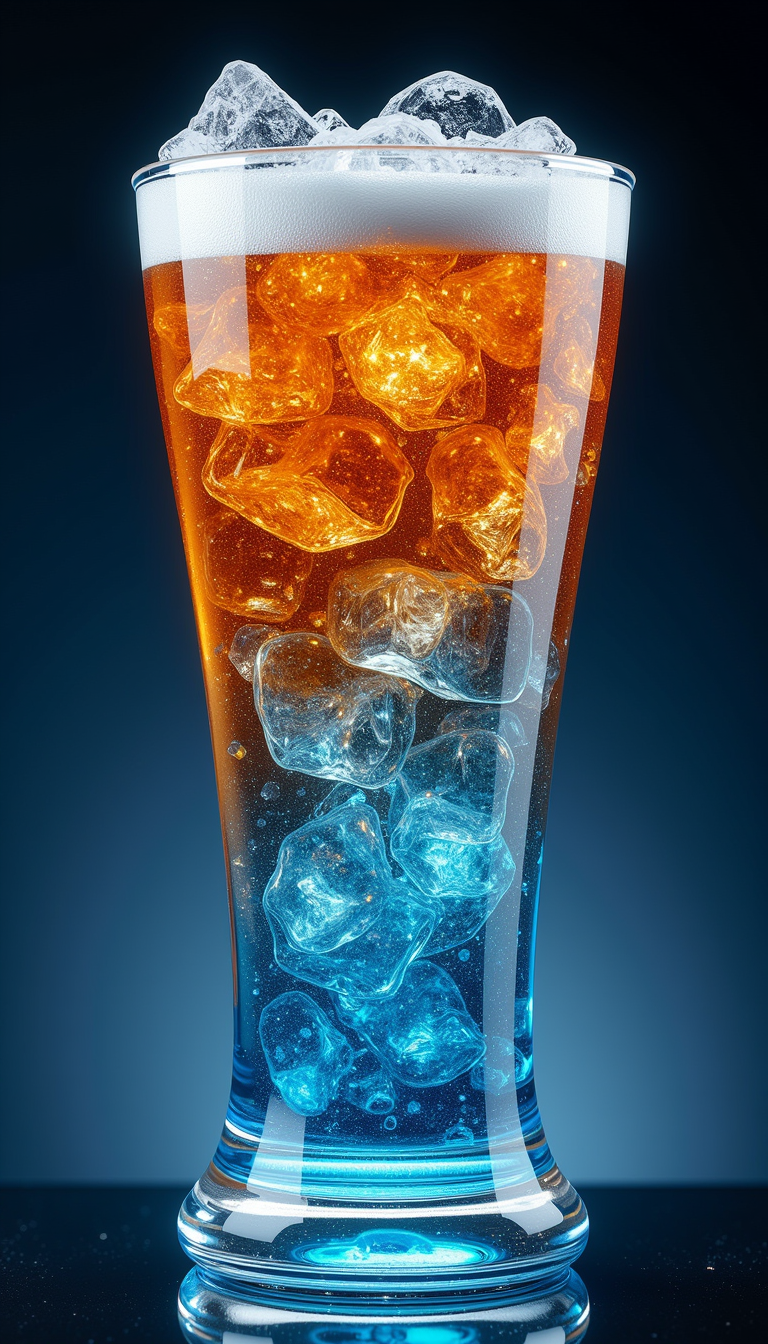 (transparent:0.3), XRayStyle, Caramel and Cyan multi-colored Ice