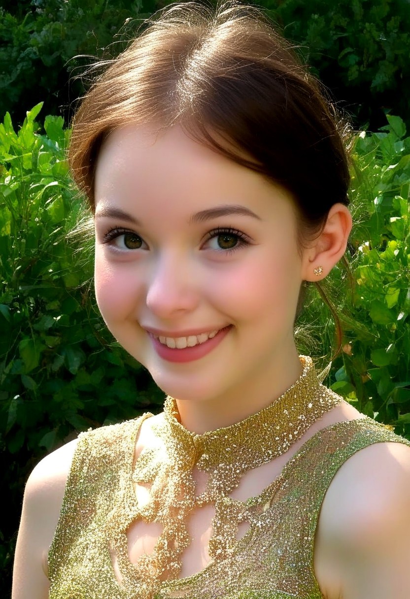 score_9, score_8_up, score_7_up, wide shot, high quality, best quality, photorealistic, park, outdoors, sunny, gorgeous shot BREAK 18 year old, brunette, cute, big eyes, soft jaw, cute smile, small mouth, plump lips, very plump lips, very small mouth, barely, small nose, neoteny, barely 2, amused, smiling, european, summer dress 2.1, fresh skin, goosebump skin, pale skin, 7-cgifaces, skinny, petite, detailed eyes, skinny, flat chested, very widset eyes, very small mouth, very plump lips, cut smile
