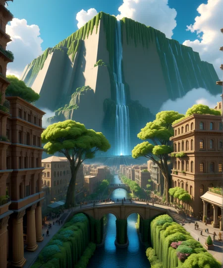 score_9, score_8_up, score_7_up,
<lora:Sumerian_Architecture_(Architecture)_(SDXL)_(AD):0.8> SSumerian, scenery, building, city, cityscape, monumental architecture, architecture, 
8K, In'ei, chiaroscuro, soft natural volumetric cinematic perfect light, perfect depth of field shot, ray tracing, photometry, beautiful, subsurface scattering, idealized modern city, busy city center, parks and greenery areas, parks, plazas, skyscrapers, hyper detailed, art by Thomas Kinkade, detailed background, detailed photographic fluffy anime clouds, Unreal Engine, CGI render, absurdly detailed, modern era photograph, masterclass oil painting, pastel colors, 
BREAK zPDXL, zPDXLxxx, <lora:wowifierXL:0.2> art by mooncryptowow <lora:sdxl_lightning_8step_lora:0.4> <lora:detailed_notrigger:0.5>
