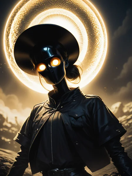 bpe-illuminati cinematic scene, cyborg robot gunslinger zorro, grim black cowboy hat,  long rugged raincoat in the wind, androgynous  adventurous astronaut, rugged  victorian fashion suit features and hairstyle, mars desert rocky jungle, movie parody, masonic temple ruins  pny-safe