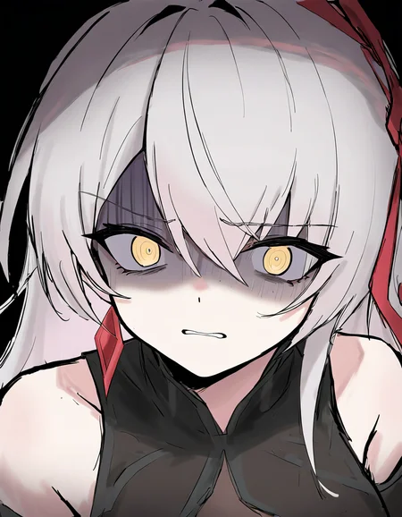1girl,solo,looking at viewer,dongjun,detached sleeves,simple background,white background,<lora:dongjun-000014:1>,gloom,disgust,shaded_face,, masterpiece, best quality, very aesthetic, absurdres,newest, incredibly absurdres,, toshizou \(0714\)