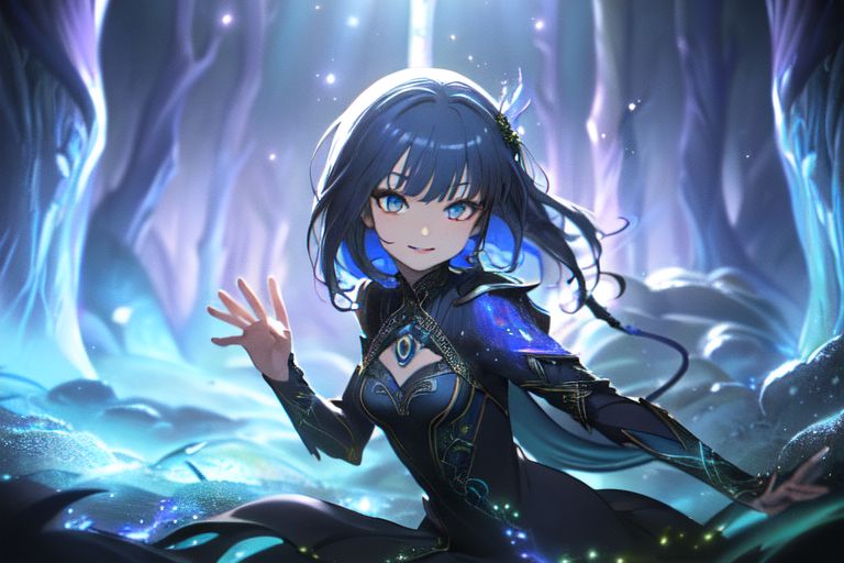(masterpiece:1.4), 4K8K, (anime style), (high shutterspeed:1.4), (sharp edges), 
SyFyEye1, FanFo, 
femal angel  hands togather,  leaning foward, face focus, smile, closed mouth, 
wearing Celtic style dress, (Detailed face, Detailed eyes, Detailed lips), (solo), 
Fantastic Forest at fantasy night, Fantastic,